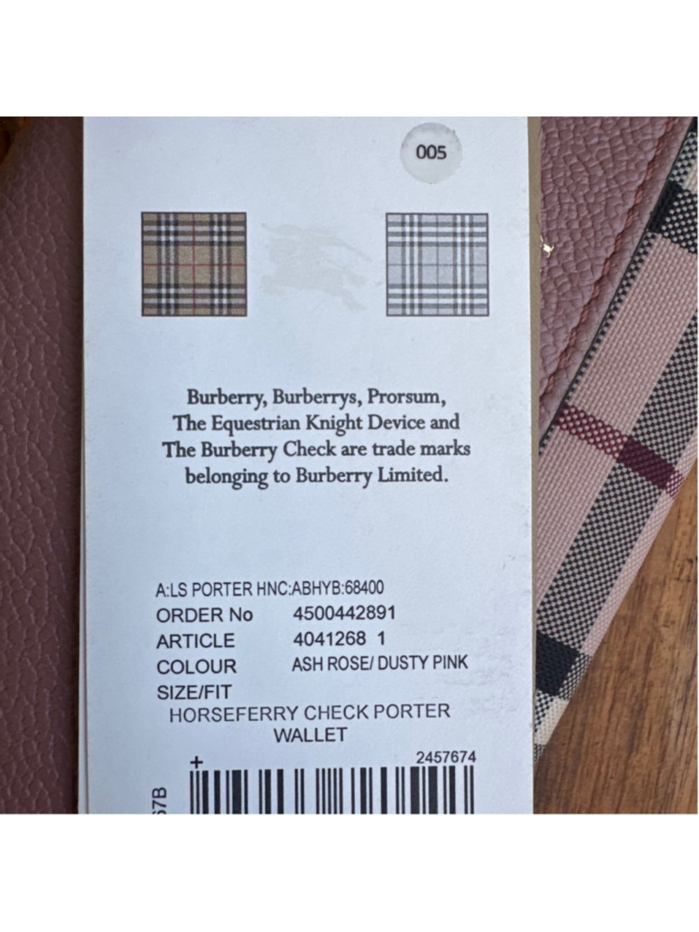 Burberry Pink long wallet with care and purchase cards - Picture 9 of 9